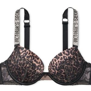 New Victoria's SecretVERY SEXYSatin & Lace Shine Strap Push-Up Bra 34D